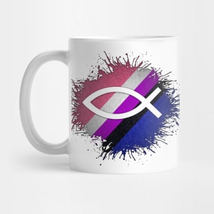 Paint Splatter Gender Fluid Pride Flag Fish Symbol Mug